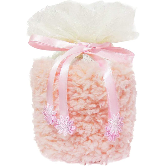 Pet Urn Cover, Bone Bag, Fluffy, 4 Size, Boa Lace Material, Cover Bag, Single Item, Drawstring, Urn, Ashes, Bone Cover (Pink)
