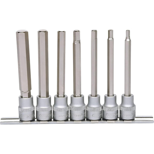 KS TOOLS 3/8" Bit socket set hexagon long 7 pcs 911.1560 [Parallel import goods]