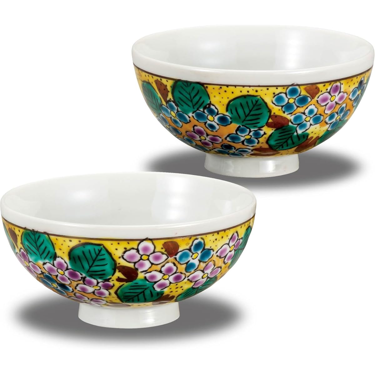 Married couple's bowl, stylish tableware, Kutani ware, pair, rice bowl, Yoshidaya hydrangea pottery, bowl, brand, Japanese tableware