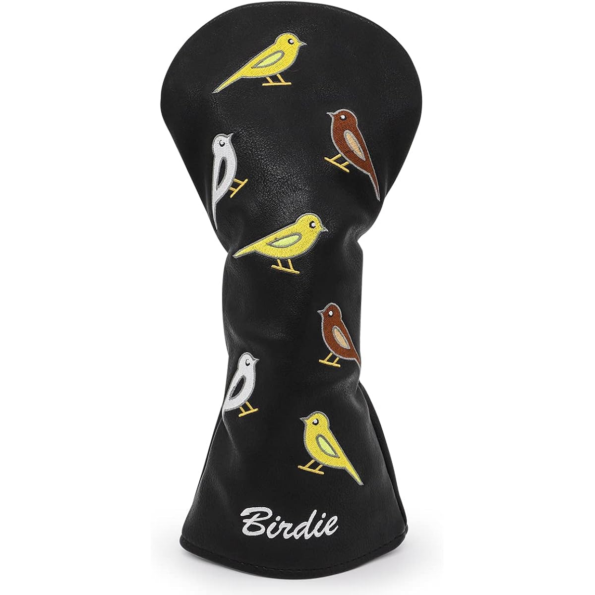 Golf Club Head Cover Birdie Golf Wood Cover Set Black Golf Driver Cover Fairway Wood, Utility, Hybrid Head Cover Aliennana Luxury Embroidery Stylish Leather
