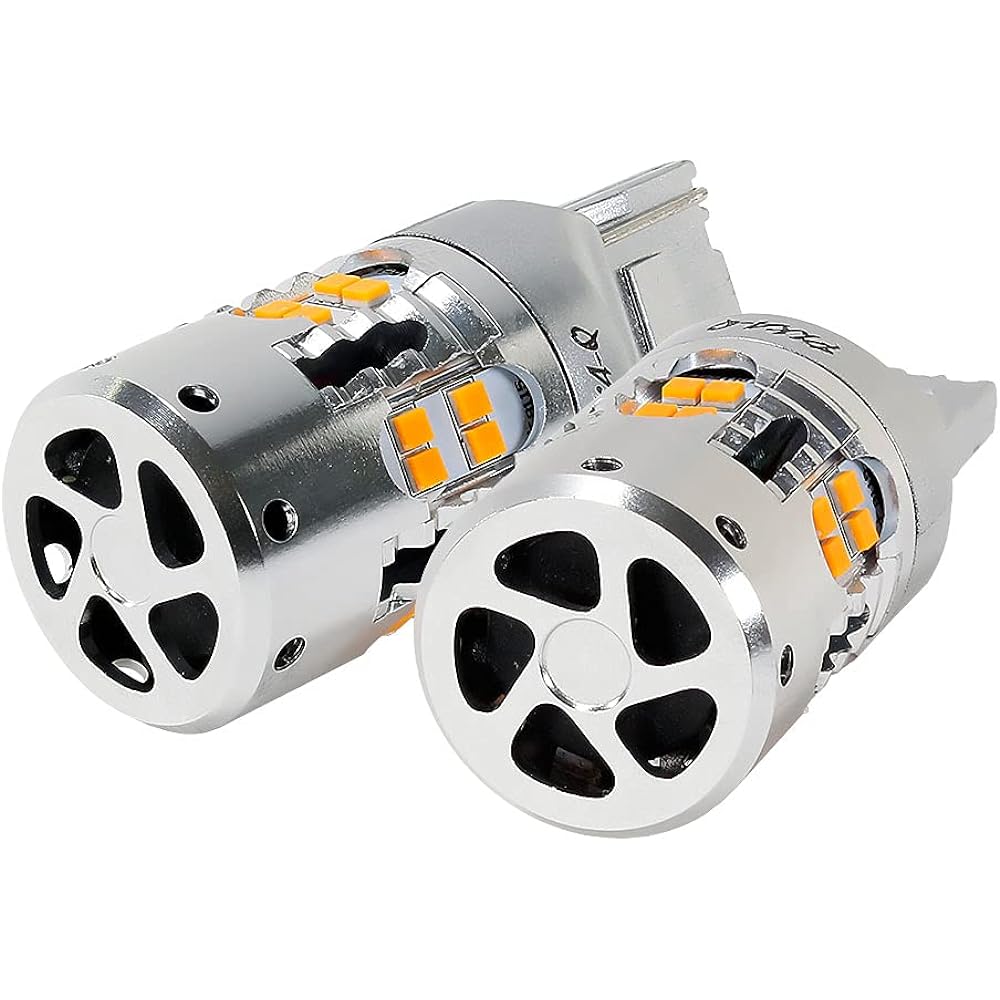 Pikakyu Daihatsu Tanto Custom [LA650] Compatible FR Turn Signal T20 Single LED Bulb with Built-in Resistor BAKU-650lm LED Bulb for Turn Signal Different Pinch Part Comes with Fan Genuine Same Size 2 Pieces 62015