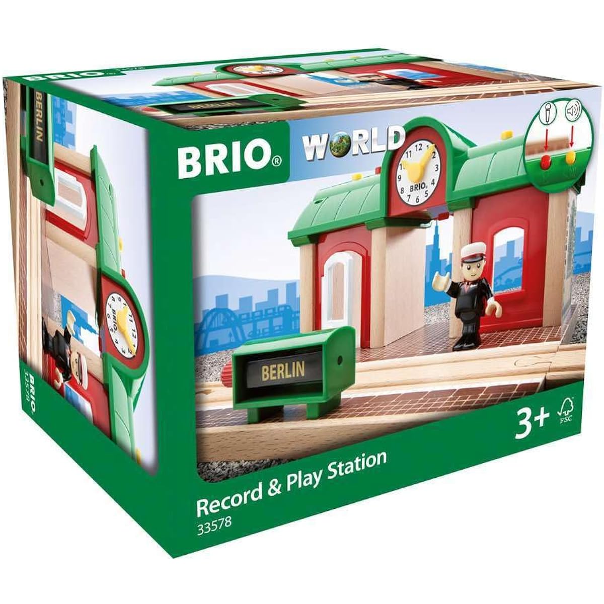 BRIO WORLD Record & PlayStation [Station Train Toy Wooden Rail] 33578