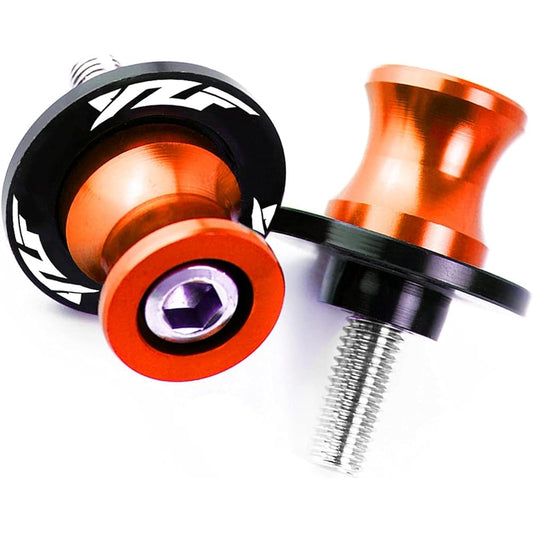 Motorcycle Swing Arm Bobbin Spool 6mm Swing Arm Stand Screw CNC Motorcycle Swing Arm Spool Slider For YA-MA-HA FZ1 YZFR6 YZFR1 YZF-R1 YZF R1 R6 R125 (Color: Orange)