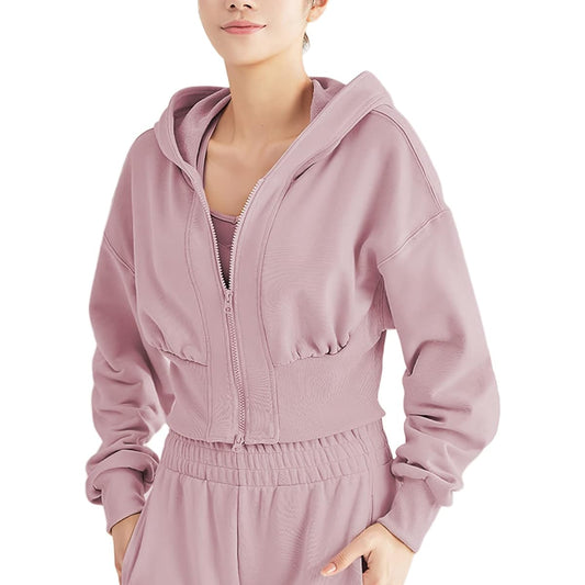 [VEROMAN] Parka Short Length Women's Sportswear Long Sleeve Tops with Zipper Yoga ppi-lse19