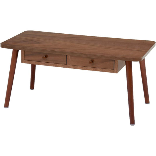 Hagiwara Low Table with Storage Drawer [Uses American Walnut] Brown Width 80 MT-6360BR