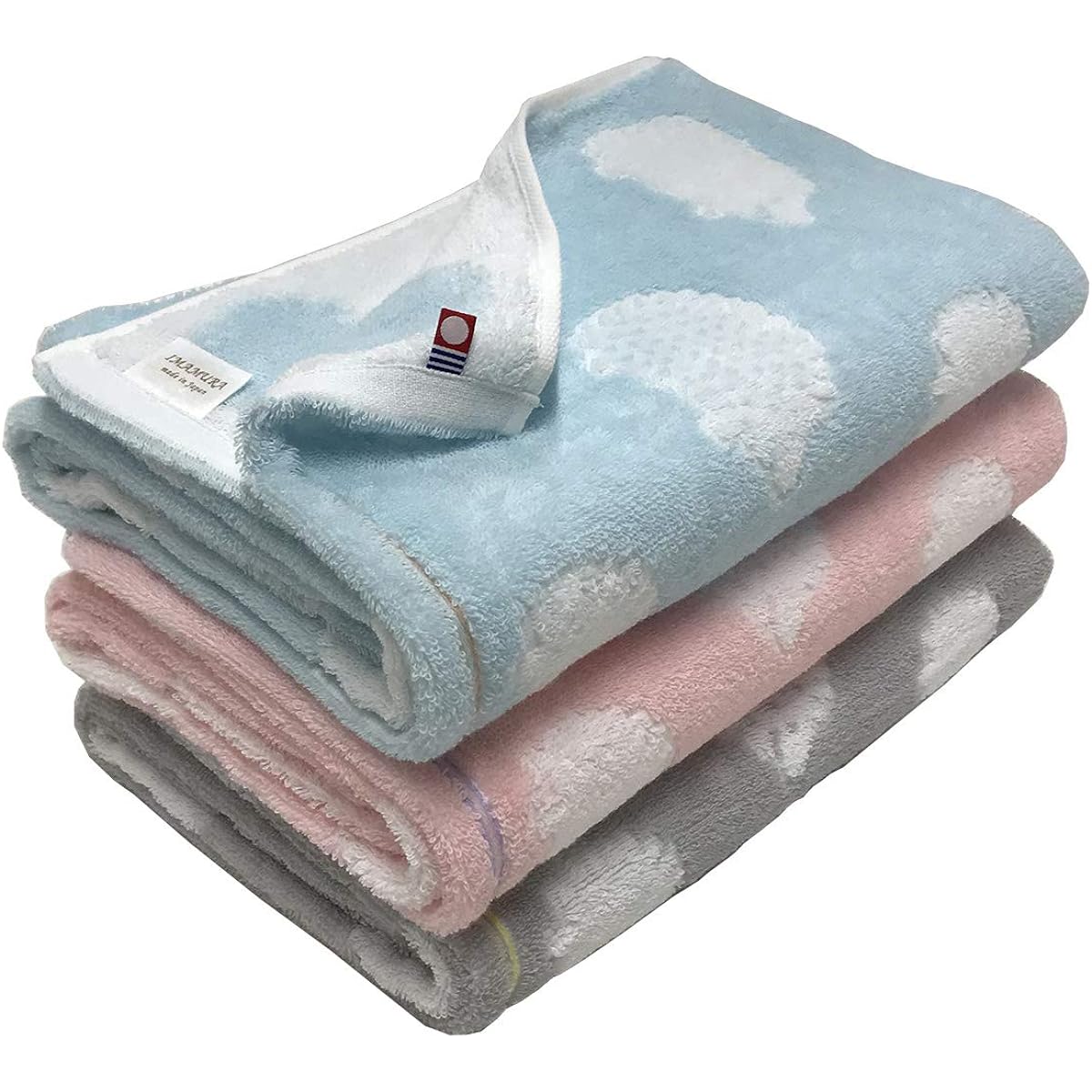Imabari Towel Brand Certified Hedgehog Pattern Bath Towel Set of 3 60x120cm (3 Colors)