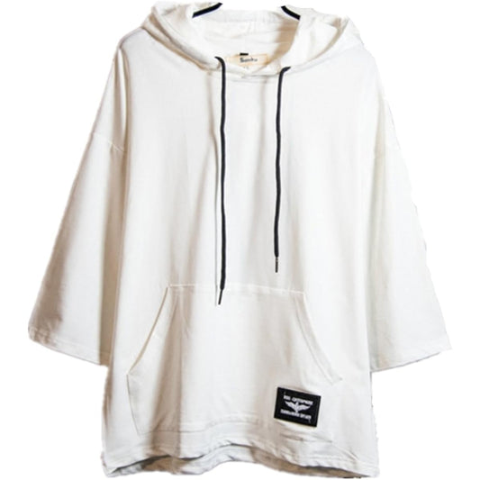 [INFABE] Fashion Men's T-Shirt, 3/4 Sleeve, Loose, Summer, Parka, Plain, Light, Soft, Silhouette, Sports, Cool, Stylish, Popular, Comfortable, Thin