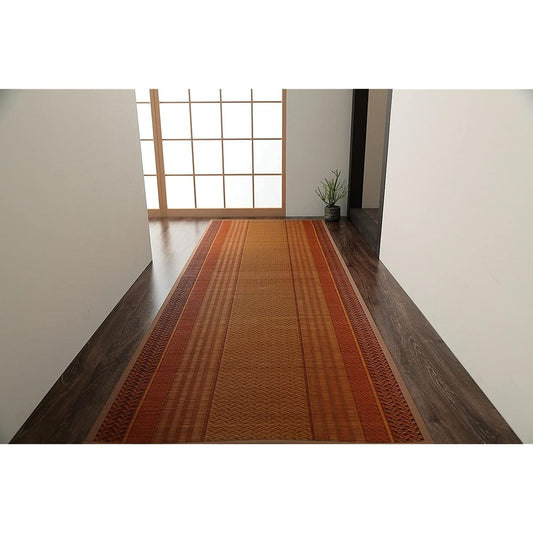 Ikehiko Corporation Igusa Corridor Mat DX Ranks Full Color Corridor Mat Approximately 80 x 440cm Beige Made in Japan Non-woven Back #4102440