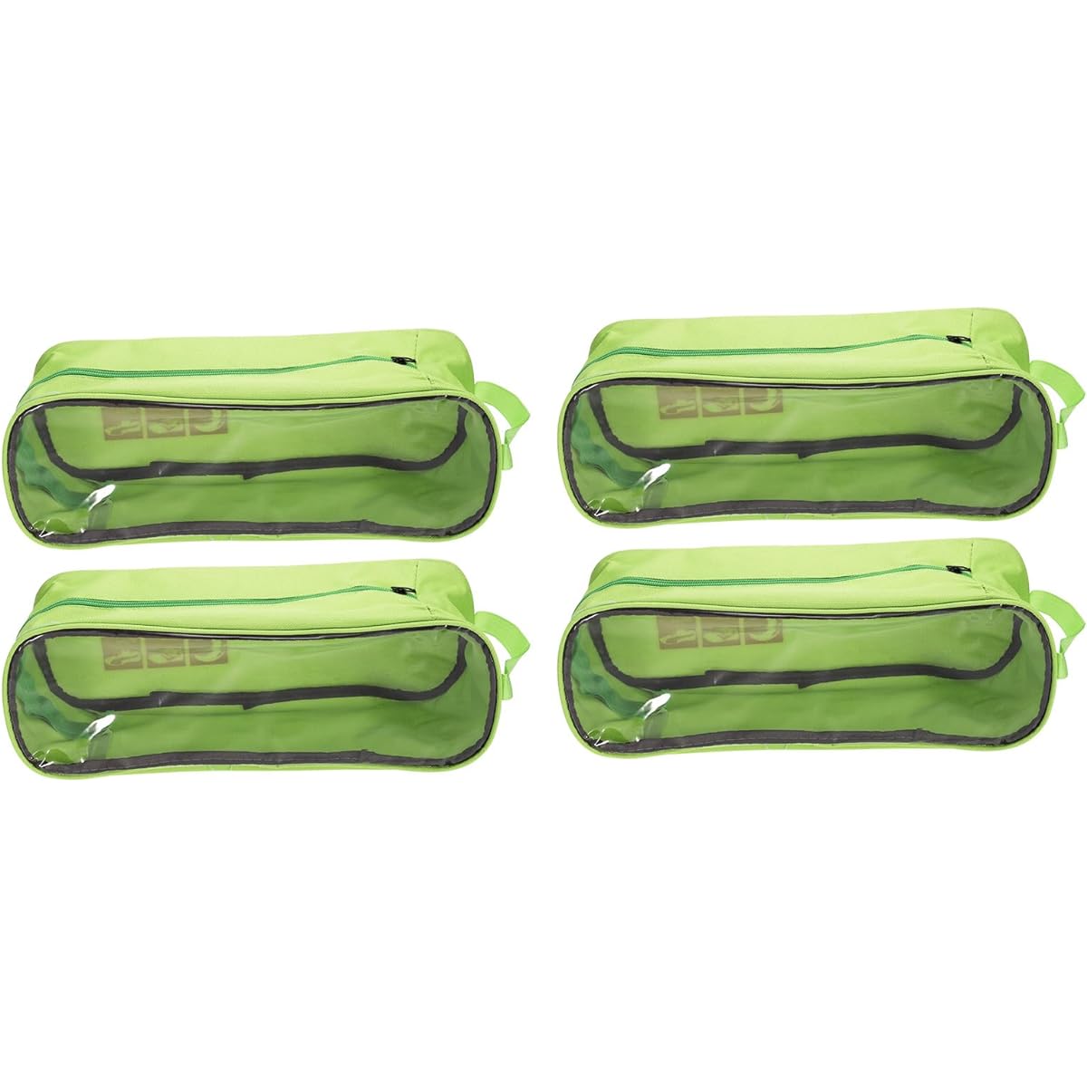 PATIKIL Golf Shoe Bag 4 Pieces Portable Sports Shoe Organizer Bag with Breathable Zipper Shoe Bag for Sports Gym Travel Green