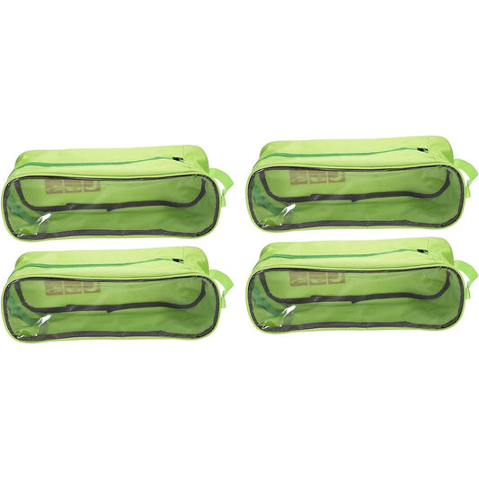 PATIKIL Golf Shoe Bag 4 Pieces Portable Sports Shoe Organizer Bag with Breathable Zipper Shoe Bag for Sports Gym Travel Green