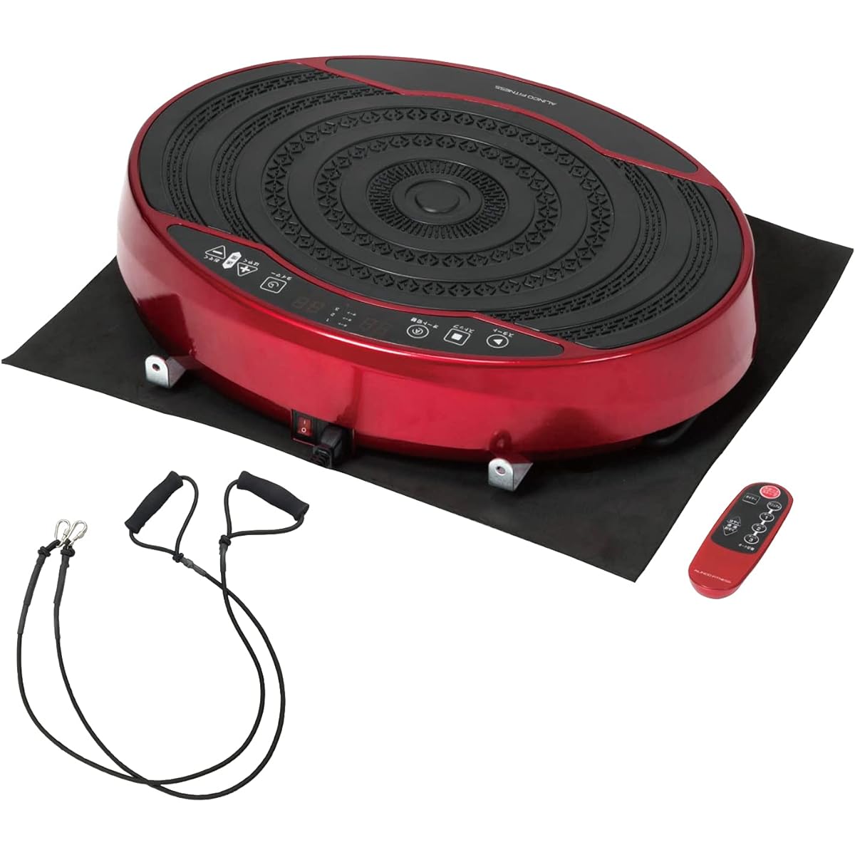 ALINCO 2D Vibration Machine Balance Wave Mini FAV4117R Core/Strength Training, 16 Vibration Speed Adjustments, Exercise Band and Protective Mat Included