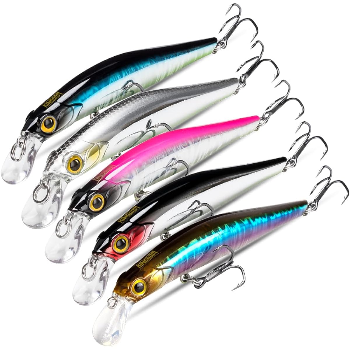 KINGDOM 5 Piece Set Seabass Shore Jigging Minnow Lure Long Throw Trout Flounder Hairtail Blue Fish Moving Center of Gravity