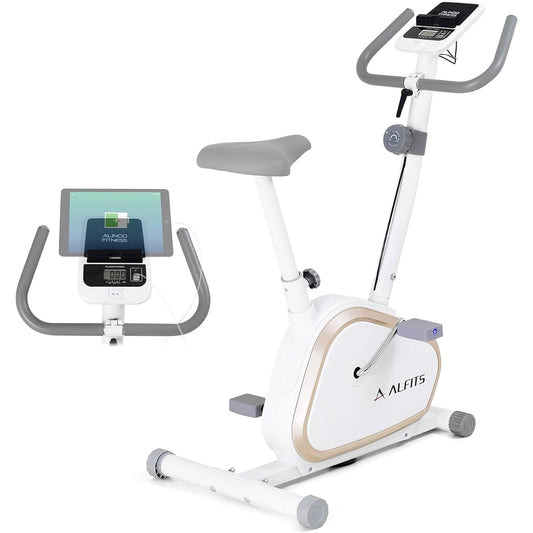 ALINCO Fitness Bike, Magnetic Load Method, Quiet, Home Use, Easy to Assemble, Tablet Tray, Table, App, Home Power Generation, Diet