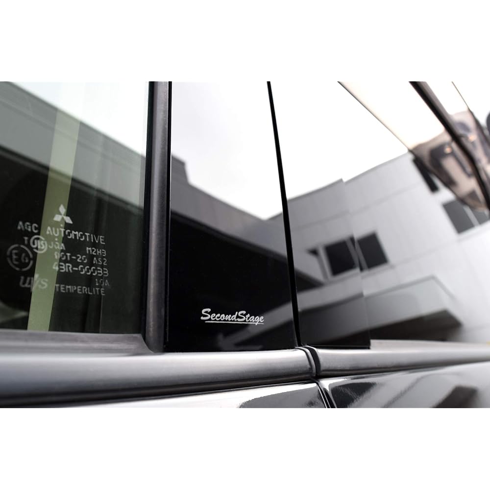 SecondStage Mitsubishi Delica D:5 Early Year Pillar Garnish For Vehicles with Genuine Visor Piano Black/B007BLK