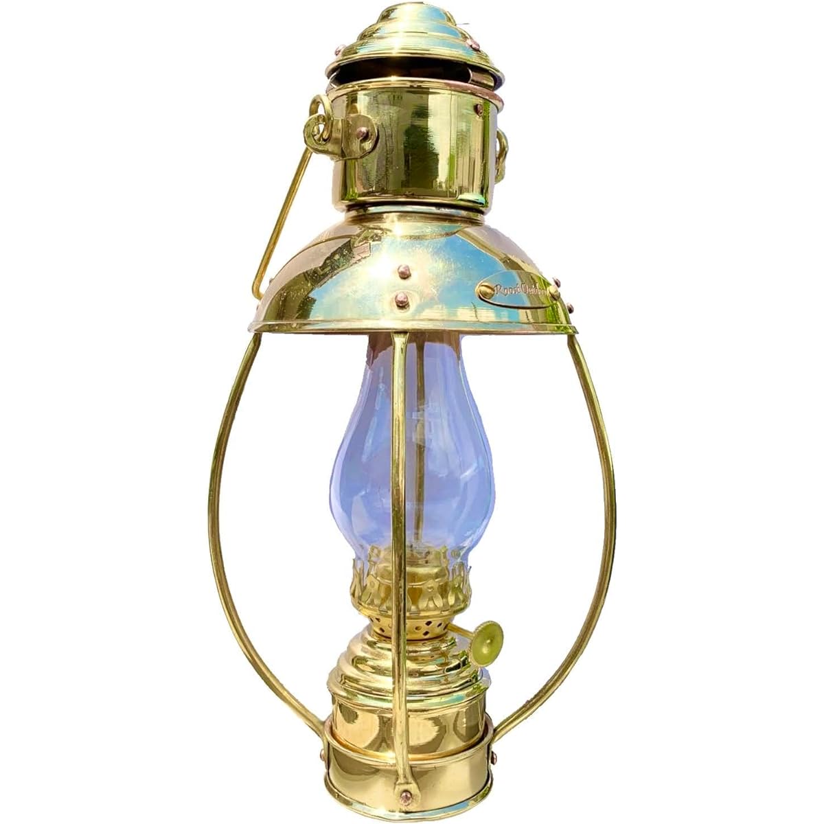 Roost Outdoors Brass Long Shape Trawler Oil Ship Lantern (Brass Trawler Oil Lantern Long Shape) Nelson Lamp Anchor Lamp Kerosene Lantern Brass Lantern Brass Lantern Long Shape 30cm