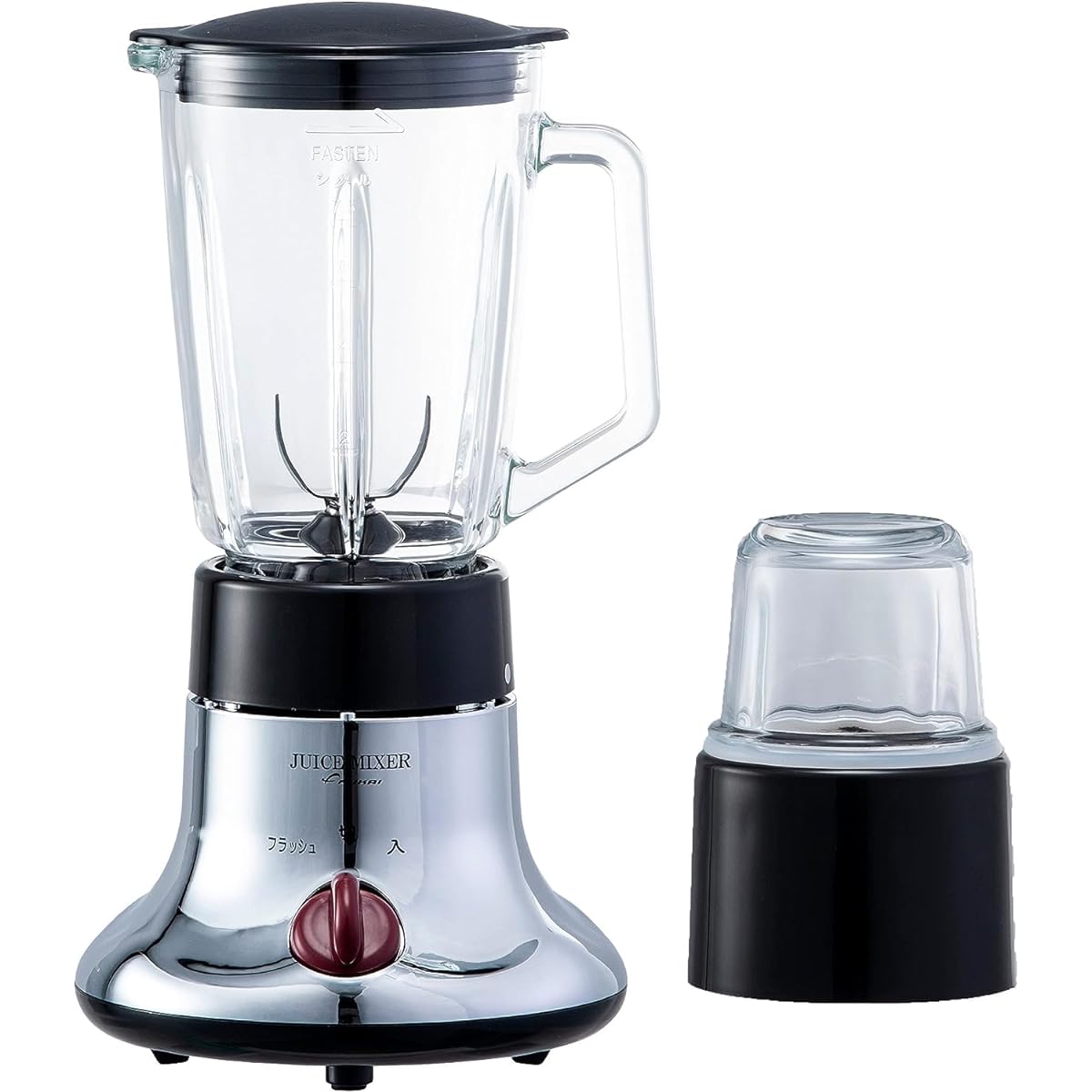 FUKAI Black Titanium Mill & Juice Mixer | Black Titanium Coated Mixer that Can Crush Ice Glass Bottle Compact Mill Mixer with Protective Device Vegetable Fruit Smoothie FJM-705