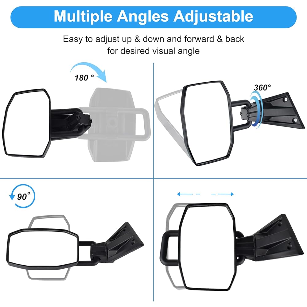 NIFEIDA Door Off Miller Gourangler Compatible Sidria View Mirror Door Less Safe Door Off Drive Wrangler TJ JK JKU 1996-2018