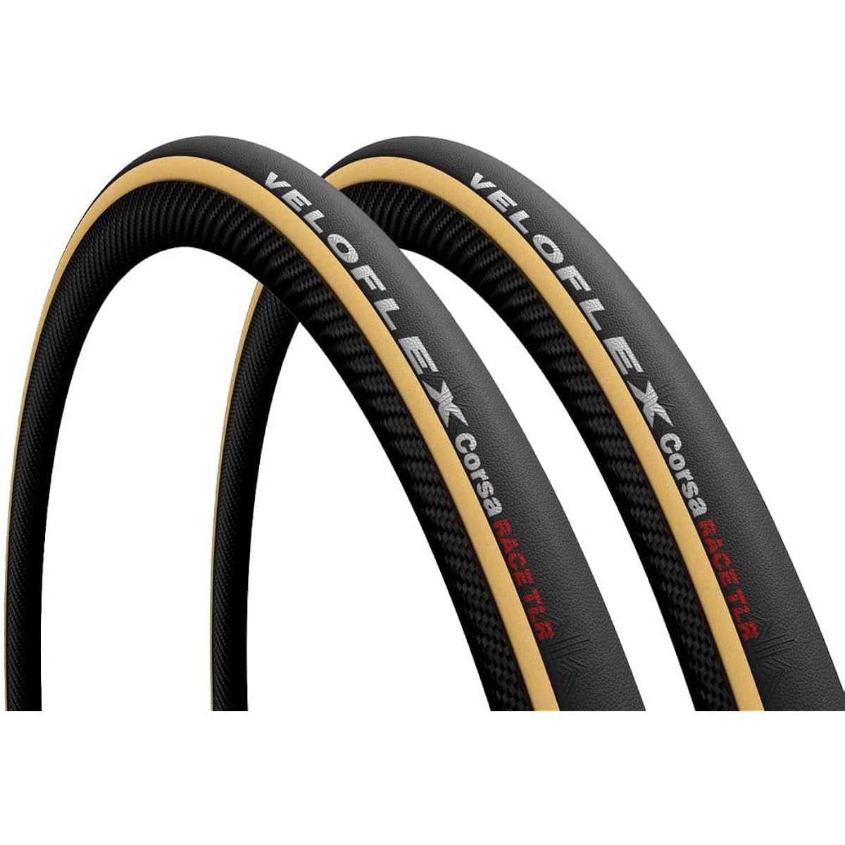 Veloflex Corsa Race TLR 700×25C Corsa Race TLR Tubeless Ready 2 Piece Set (Beige Side)