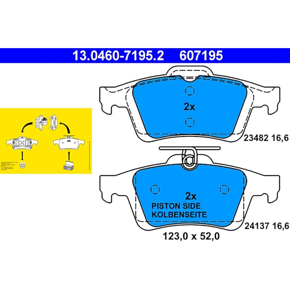 PADDING (ate-at2020) Brake Pads Set v30742031 13046071952