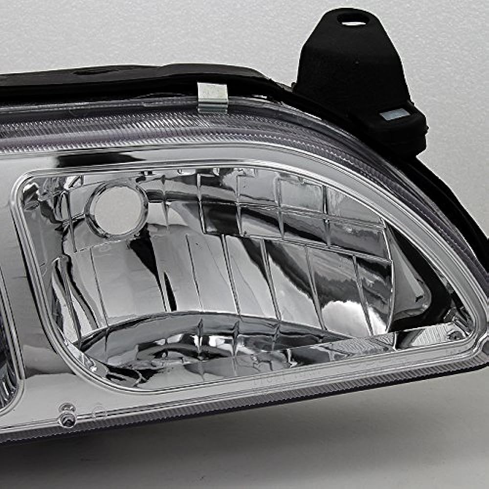 Chrome replacement headlight head lamp pair set+Amber corner lamp 4 pieces set