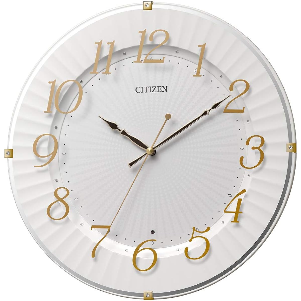 RHYTHM Wall Clock Gold Φ33x4.9cm Citizen Radio Analog Continuous Second Hand Interior 8MY537-018