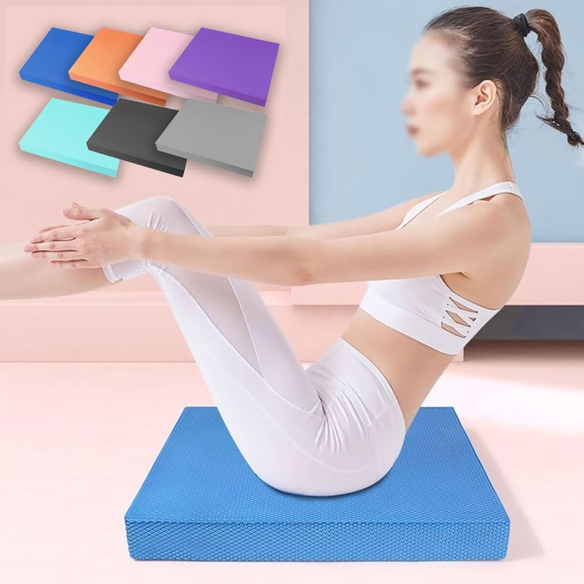 Balance Pad Core Training Mat Balance Pad Anti-Slip Pilates Balance Mat TPE Material Balance Mat Yoga Aid Pilates Diet Balance Exercise Yoga Pilates Fall Prevention Rehabilitation Mat Training Indoor Exercise Fitness, Yoga, Physiotherapy