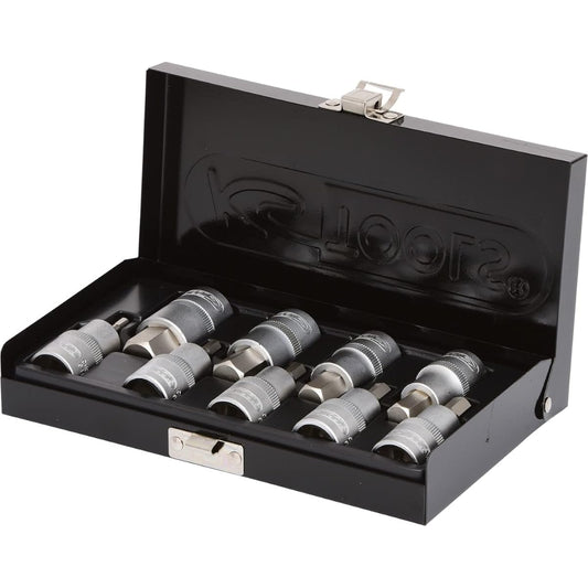 KS TOOLS 1/2" Bit socket set hexagon short 9 pcs 911.1321