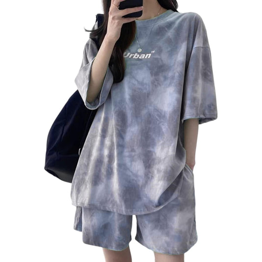 [J.STORE] Setup Women's Spring Summer Short Sleeve T-shirt Top and Bottom Set Simple One Point Logo Tops Half Pants Set Sportswear