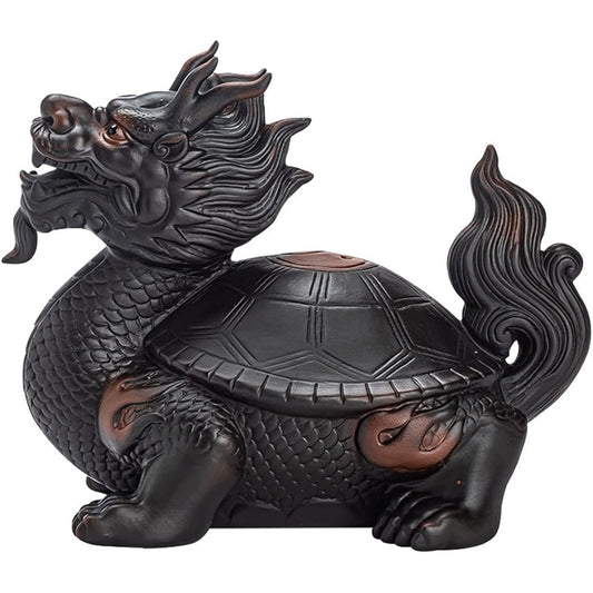 Longui Ceramic Ornament, Object, Prosperous Business, Good Luck Goods, Increases Financial Luck, Feng Shui Goods, Amulet, Figurine (Height 15.5cm x Width x 18cm Depth x 12cm)