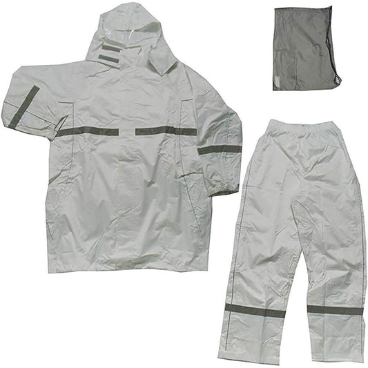 Koshin Rubber Rain Suit Top and Bottom Set White M Storage Bag Included Waterproof Spalder SPL-30 Backpack Type H0236AR