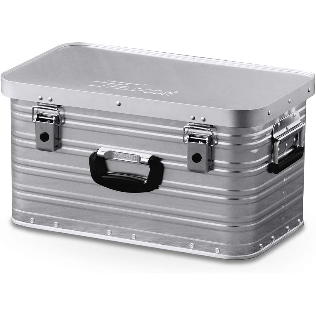 FIELDOOR Aluminum Container Box [S Size] With Handle, Camping Gear Tools Storage, Stacking, Lightweight, Strength, Outdoors