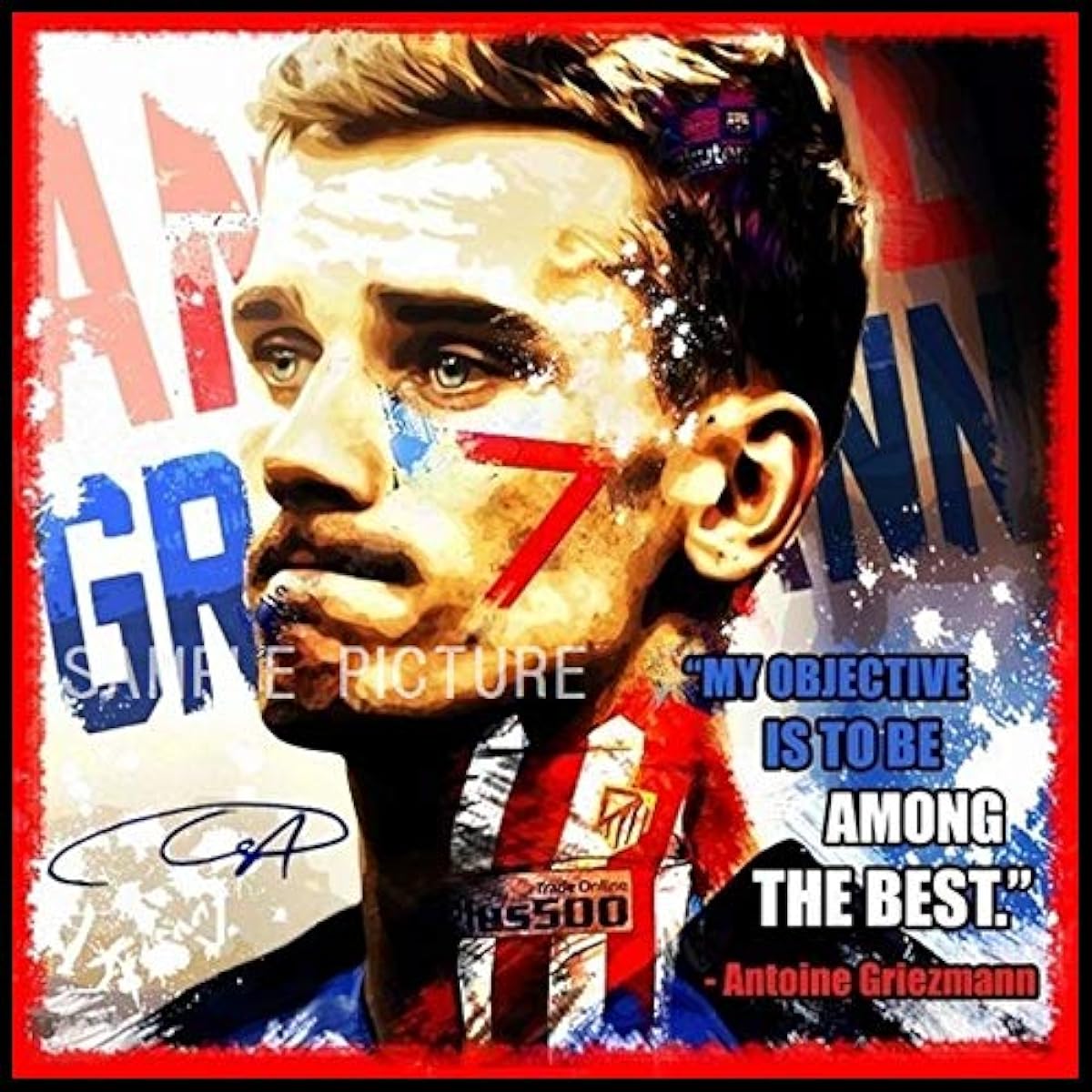 Antoine Griezmann France National Team Overseas Soccer Art Panel Wooden Wall Hanging Interior Poster