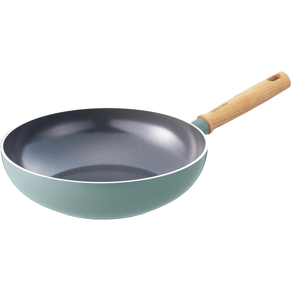 GreenPan Mayflower 11 inches (28 cm), IH and Gas-Compatible Frying Pan and Wok Pan, Ceramic Coating Derived from Sand, Free of Harmful Substances, High Heat Conductivity with Non-Stick Coating
