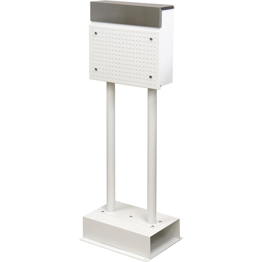 MOJYU Stand Post Rosa White SDM-008 Post Mail Box Stylish Mailbox Delivery Box Scandinavian Style with Lock Freestanding Stand High Type Entrance Home Use