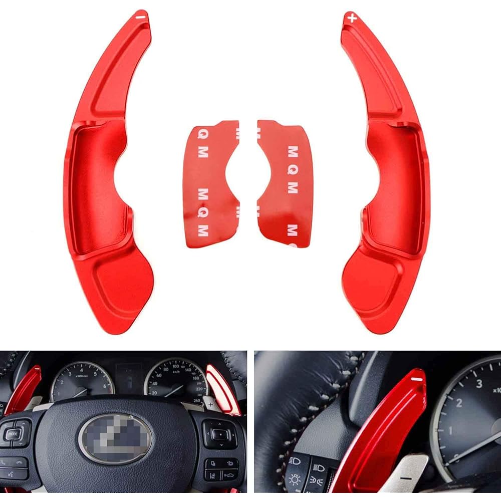 IJDMTOY Red CNC Billet Aluminum Steering Wheel Large Paddle Cifter Extension Cover Lexus IS RC NX