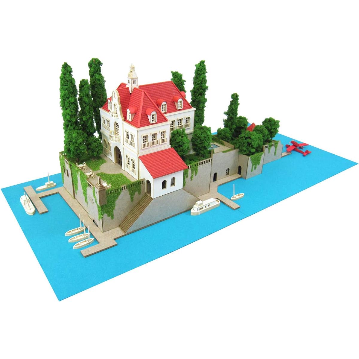 Sankei Miniatuart Kit Studio Ghibli Series Porco Rosso Hotel Adriano 1/300 Scale Paper Craft MK07-15