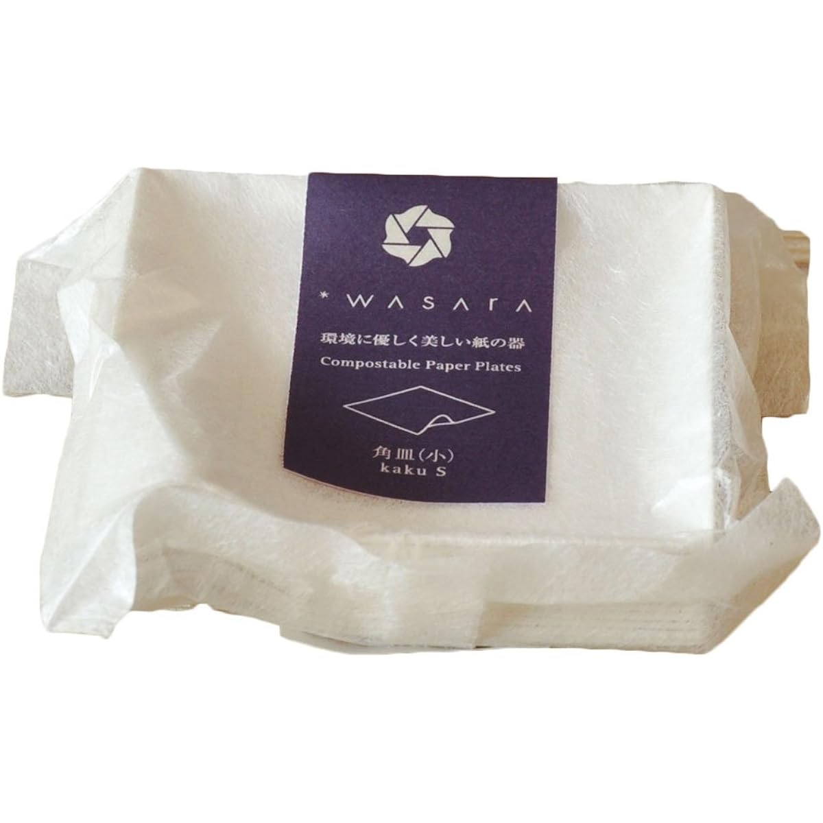 Disposable paper plates WASARA square plates (small) 200 pieces