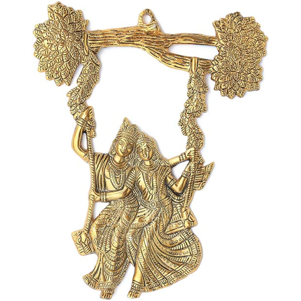 Aditri Creation Metal Wall Hanging Radha Krishna Wall Decor Tree Jhula Jhula Swing Indian Decorative Statue Idol Wall Decoration for Home Office Temple Gift and Decor. white