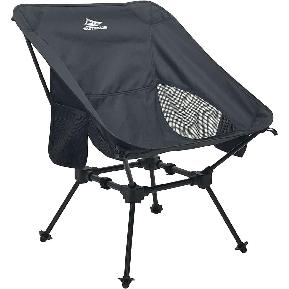 Socpuro Outdoor Chair Camping Chair Compact Lightweight Square Type Comfortable Outdoor Chair Portable Fishing Climbing Chair Small Ventilation Stable Camping Chair Portable (Black)