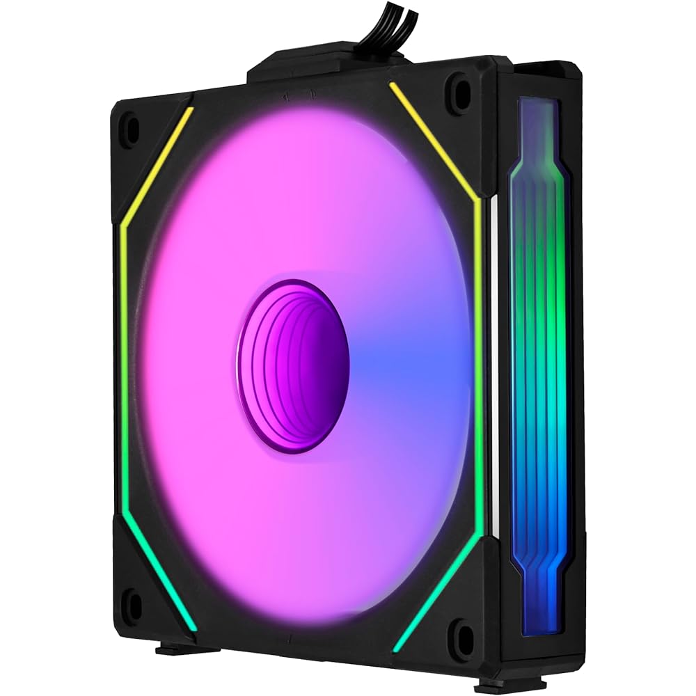 Lian LIANLI Case Fan "UNI FAN" Series SL-INFINITY REVERSE BLADE 120 Black Blade Reversal Model Daisy Chain Reversible Cable Module Equipped with Infinity Mirror Japanese Authorized Distributor Product