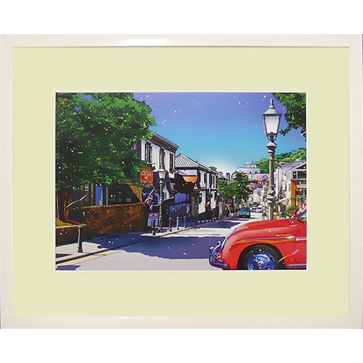 Hideto Suzuki◆[Kobe Kitano Street]◆Art print◆Framed 53x43cm◆