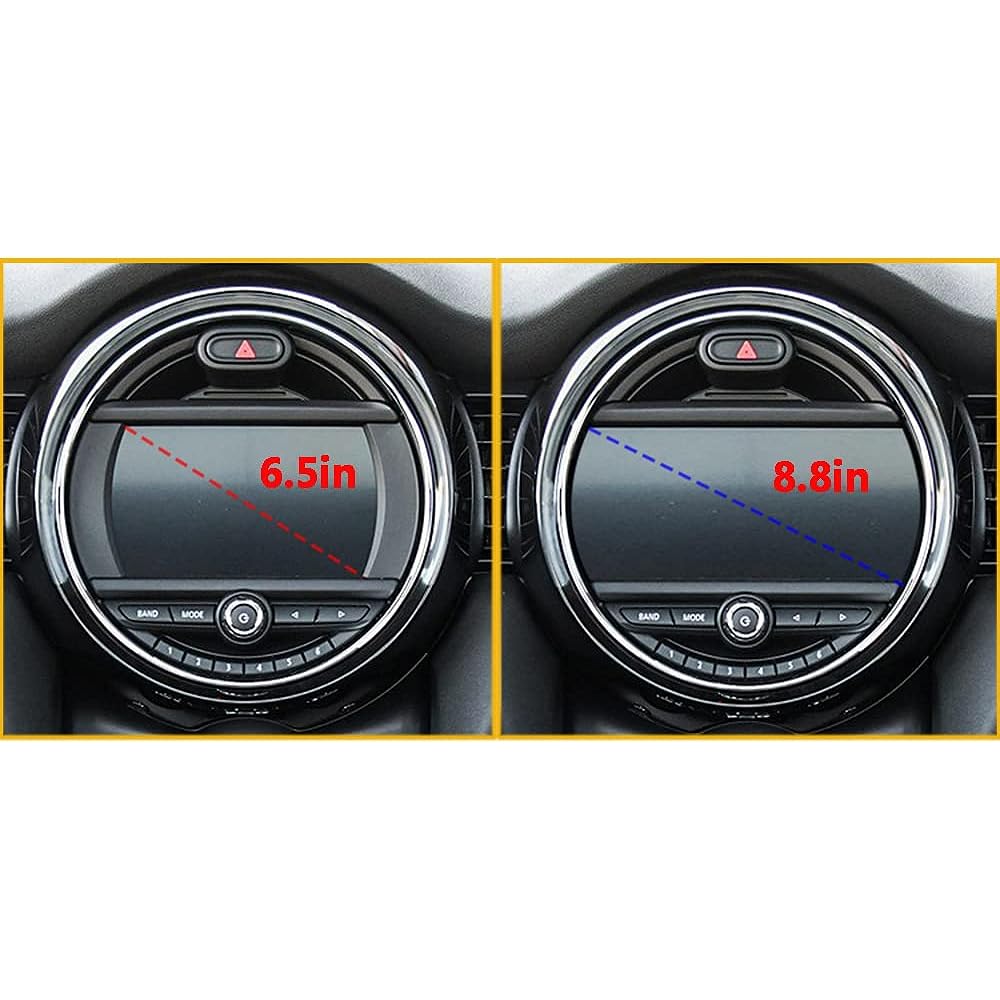 QIDIAN 8.8 and 6.5" Car Center Console Screen Navigation Panel Decorative Frame Interior Surround Ring Cover Sticker for Cooper S ONE JCW F55 F56 F57 Hardtop Hatchback Convertible