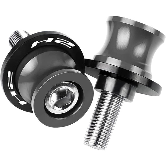 Stand Screw Slider Motorcycle Accessories CNC Aluminum Rear Cycloid Axis Slider Bracket Screw is very suitable for Kawasaki Ninja H2SX SE 2015 2016 2017H2 Logo (Color: 1, Size: 8mm)