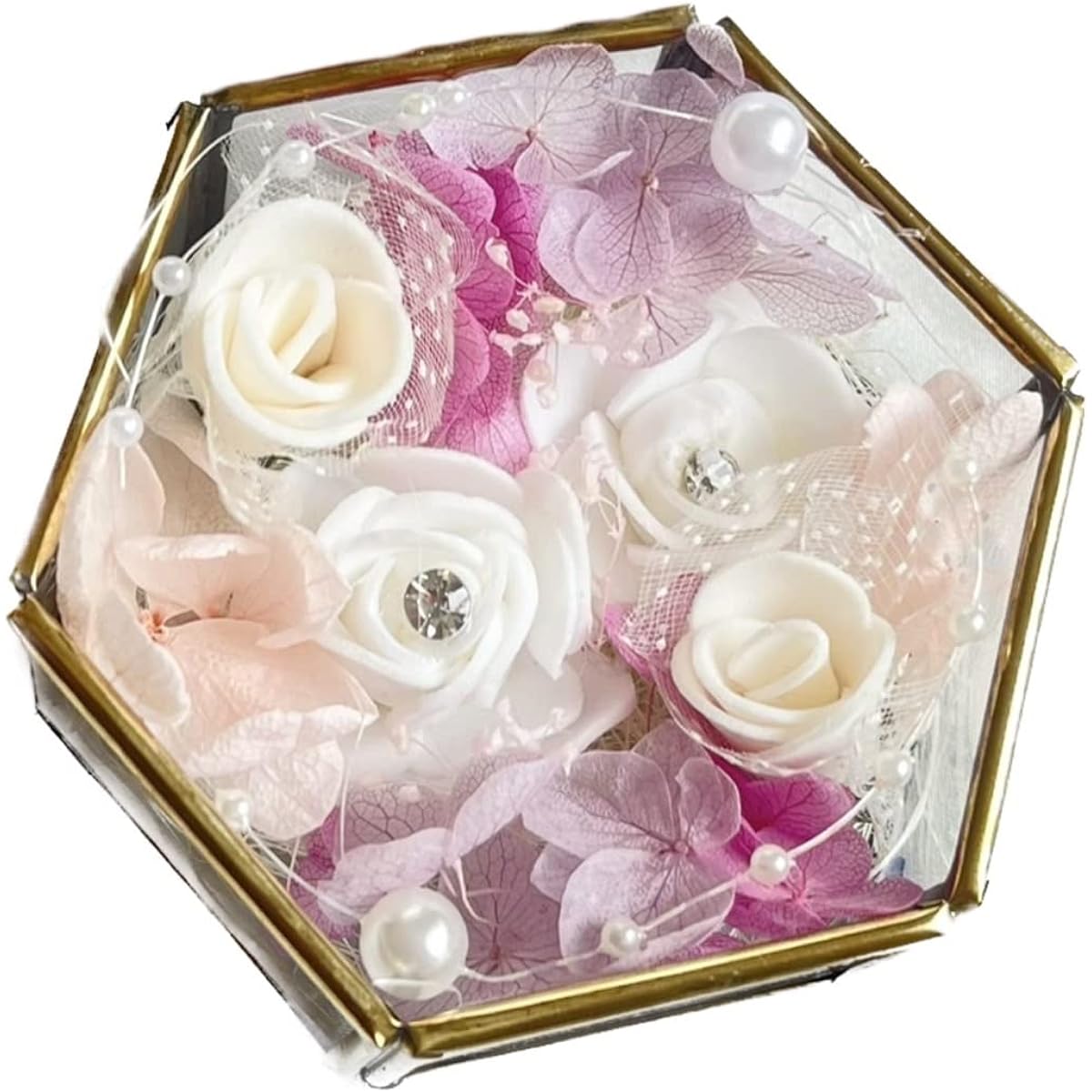 Lulu's Ring Pillow Lavender Pink Wedding Preserved Flower Size: Long diameter 8 cm x Short diameter 7 cm x Thickness 3.7 cm Ring Pillow Lavender Pink Lulu's-1784