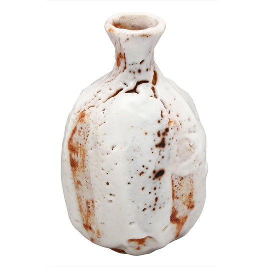 Mino Ware Higashiyama Kiln Tokkuri Large Capacity Shino Shaved Approximately Diameter 8.5 x Height 14cm Capacity Approximately 360ml Made in Japan (In Wooden Box) 551-0008