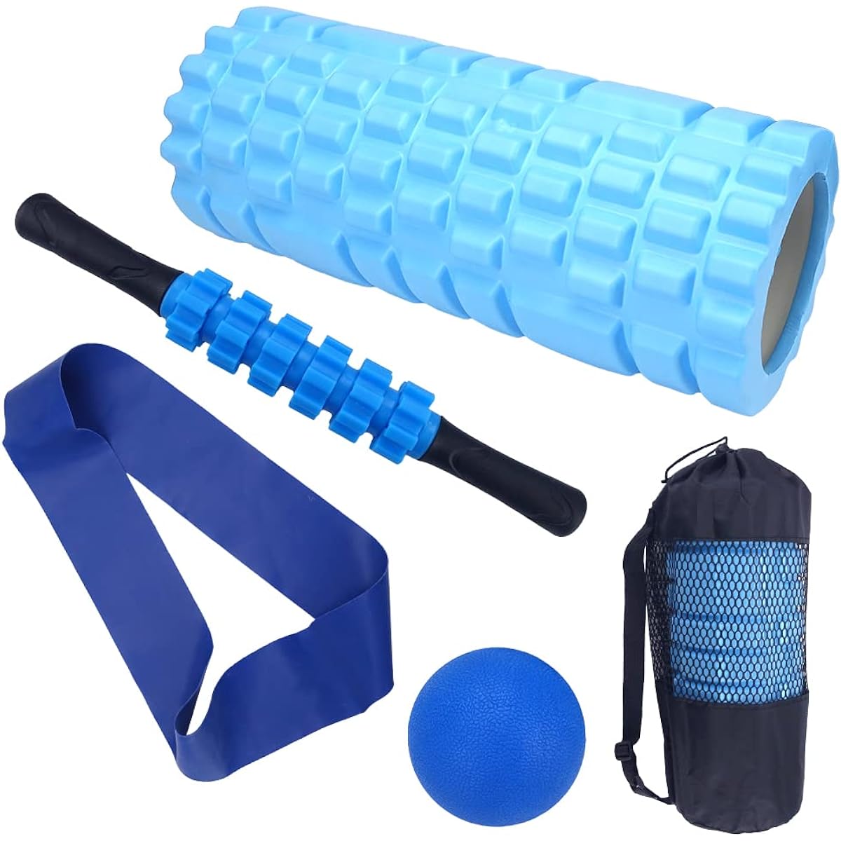 Stretching Goods 5 Piece Set Foam Roller Band Ball Roller Storage Bag Included Full Body Muscle Training