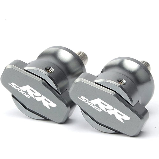 Stand Screw Slider Motorcycle Accessories CNC Aluminum Swing Arm Spool Slider Stand Screw Suitable for BMW S1000RR 2010-2017 2014 2015 2016 (Color: Gray)