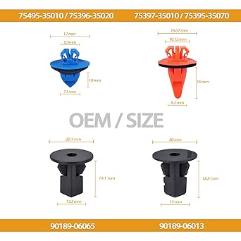 XISLET Fender Frame Clip 120 Retainer Zipper Bumper Fender Liner 90189-06065 Toyota 4RUNNER TACOMA RAV4 Replacement 75495-35010 75397-35013 90189-06013 90189-06013