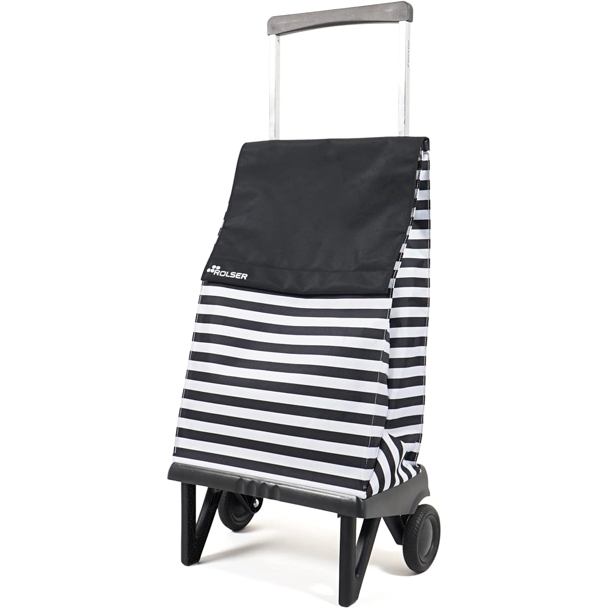 Rolser Folding Shopping Cart Pregamatic Marina Black 40L RS-102PL Large Capacity Compact Quiet Lightweight Smooth Levels Made in Spain