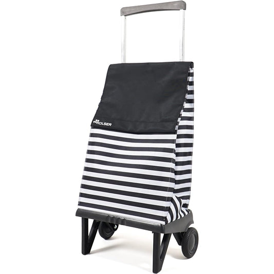Rolser Folding Shopping Cart Pregamatic Marina Black 40L RS-102PL Large Capacity Compact Quiet Lightweight Smooth Levels Made in Spain
